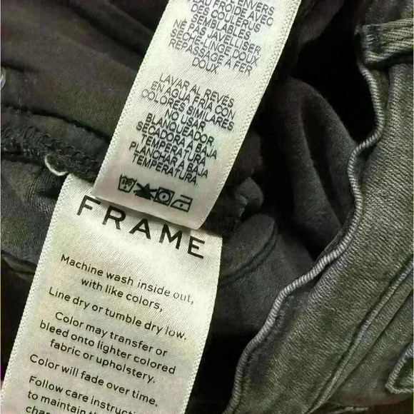 Frame Le Skinny de Jeanne Raw Hem Ankle Women Jeans in Black Grey Kinder Size 27 - Picture 9 of 10